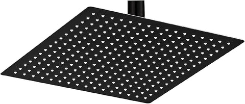 12 Inch Rain Shower Head, 12" Square Rainfall & High Pressure Stainless Steel Bath Showerhead, 1/16" Ultra Thin