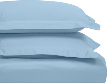 Egyptian Cotton 1200 Thread Count Solid 3-Piece Duvet Cover Set, 1 Duvet Cover, 2 Pillow Shams, Bedding Essentials