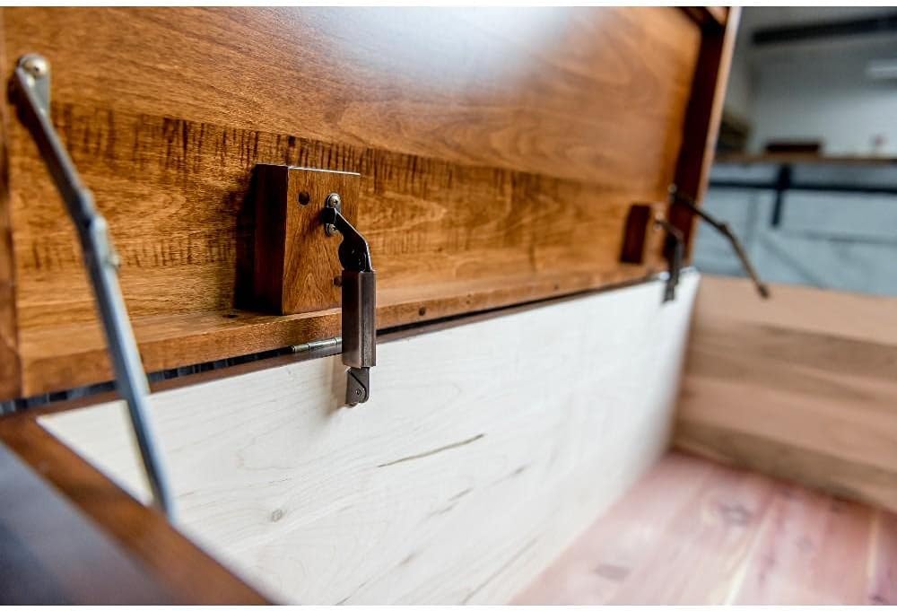 Cedar Hope Chest with Waterfall Top, Amish Made Wooden Storage Trunk Box , Blanket, Clothes, Anti-Slam Hinges and