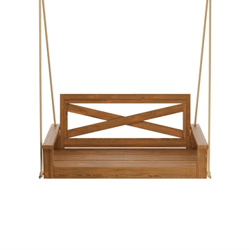 Amish Heavy Duty 700 Lb Boardwalk Porch Swing W/Ropes (4 Foot, Warm Walnut Stain)