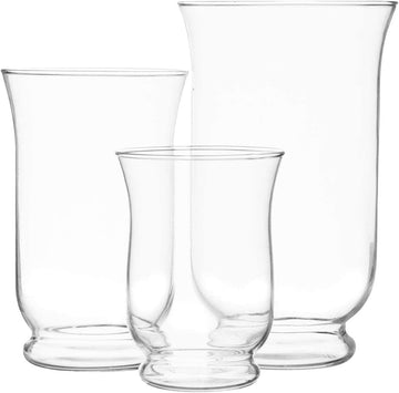 Hurricane Pillar Candle Holder, Clear Glass Flower Vase, Terrarium Planter, Decorative Centerpiece - Use for Floating
