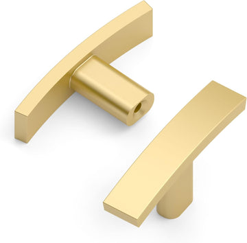 10 Pack Brushed Gold Cabinet Knobs Single Hole Cabinet Handles 2 Inch Solid Zinc Alloy Cupboard Drawer Knobs Kitchen