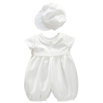 White Infant Baby Boy Christening Baptism Outfit Christening Romper Baptism Clothes 6-12 Ivory Newborn Boys Formal