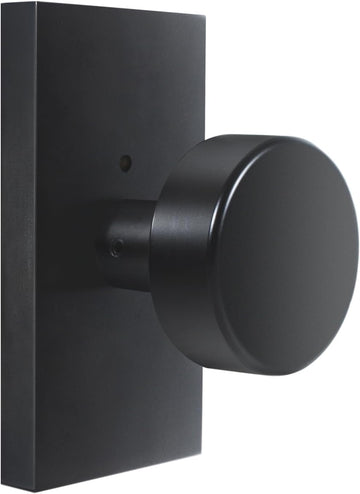 Matte Black Door Knobs Interior with Lock, Modern Privacy Rectangle Door Knob Door Handles Bedroom