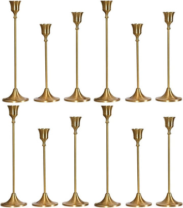 SylvaCraft Brass Gold Candle Holders Rustproof Taper Candlestick Holders for Holiday Party Table Centerpiece Wedding