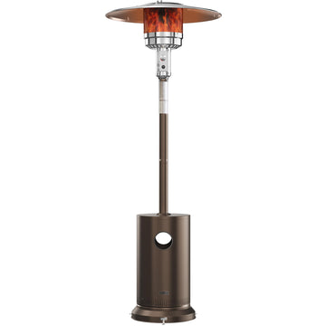 55, 000 BTU Propane Patio Heater with Round Table & Stainless Steel Burner, Outdoor Heater with Wheels, Ideal For