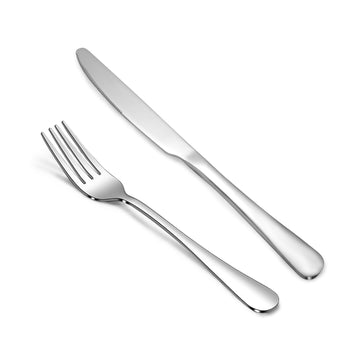20 Pcs Silverware Set with 10 Dinner Knives and 10 Dinner Forks,Flatware Set with Top Food Grade Stainless