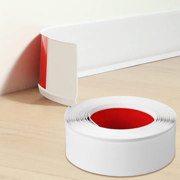Flexible Baseboard Molding Trim, Self-Adhesive Design Vinyl Wall Base, Peel and Stick Rubber Wall Base Moulding Trim