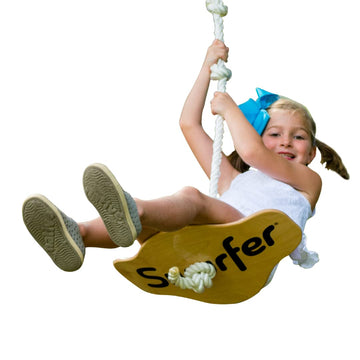 Swift - Maple Wood Disc Swing for Kids Ages 4 and Up, Holds up to 150 Pounds - Includes 18" Curved Seat Swing with
