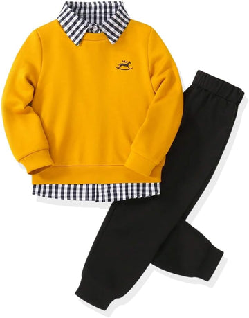 Toddler Boy Clothes Long Sleeve Sweatshirt Tops and Pants Boys Piece Kids Winter Outfits