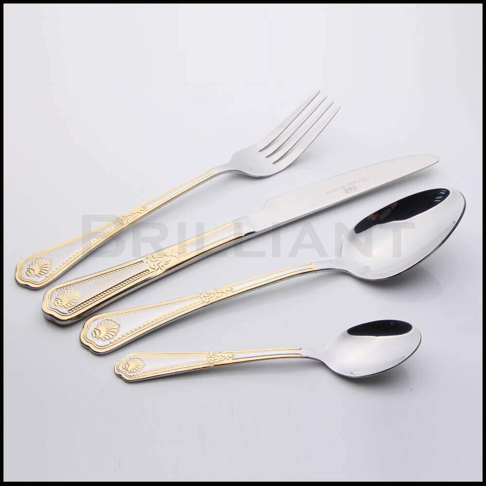 Seashell' 40-Pcs. Fine Flatware Set, Silverware Cutlery Dining Service for 8, Premium 18/10 Surgical Stainless Steel
