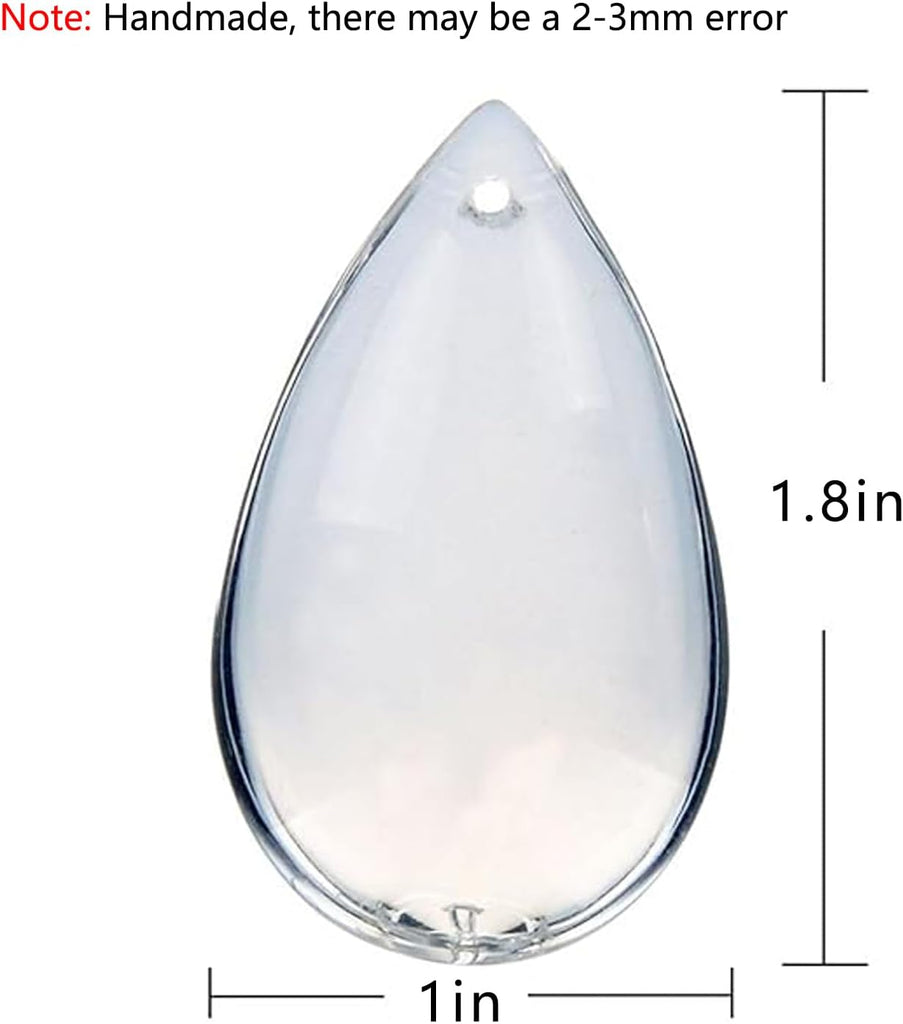 20 Pcs Teardrop Crystal Chandelier Pendants Clear Glass Lamp Decor - Clear Teardrop Crystal Chandelier Prisms