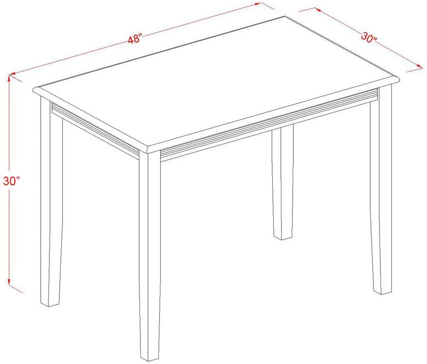 YAT-ANA-T Yarmouth Rectangle Kitchen Dining Table, 30x48 Inch, Natural
