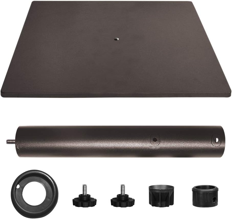 USA Up to 160 lbs Heavy Duty Square Umbrella Base, Steel Plate Patio Umbrella Stand Holder or Patio Table