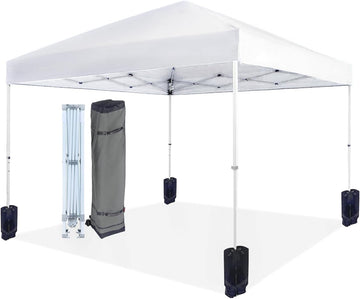 Outdoor Pop Up 10 x 10 Canopy Tent for Events, Portable with Easy Setup, Sun Shelter, Includes Wheeled Carry Bag