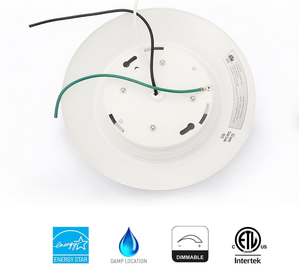 40 Packs 6 Inch LED Low Profile Recessed & Surface Mount Disk Light, Round, 15W, >900 Lumens, 4000K Cool White