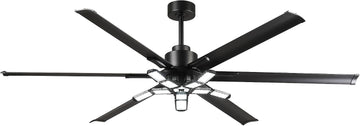 84" Ceiling Fan with LED Light and Remote - Matte Black