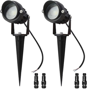 10W LED Landscape Lights 12V Outdoor Spotlight with Connectors Low Voltage Landscape Lighting Warm White Waterproof