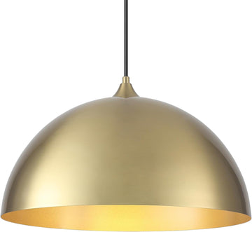 Gold Pendant Light 15.7", Modern Pendant Lights Kitchen Island, Large Farmhouse Hanging Lamp for Dining Room Bedroom