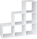 ClosetMaid Cubeicals 3-2-1 Cube Storage Shelf Organizer Bookshelf, 3 Tier, Steps, Corner Unit, Easy Assembly, Wood
