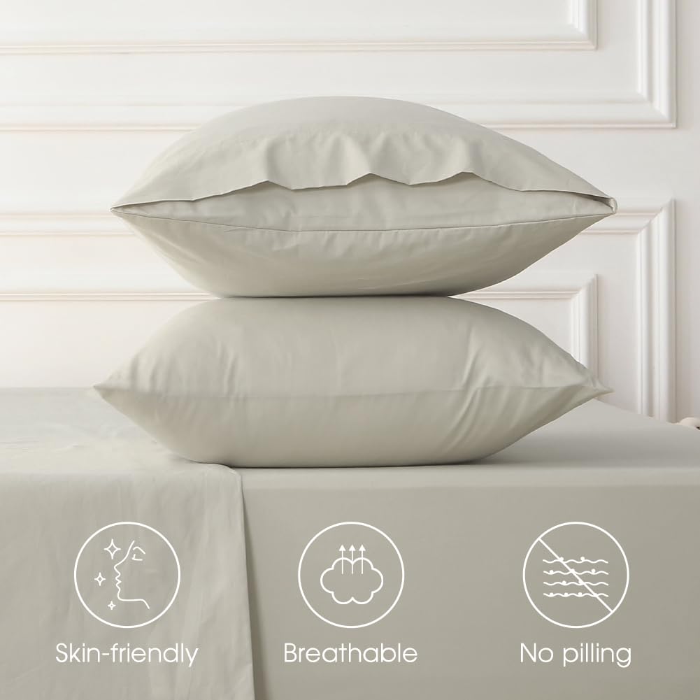 100% Cotton Percale Sheets California King Size, Extra Deep Pocket