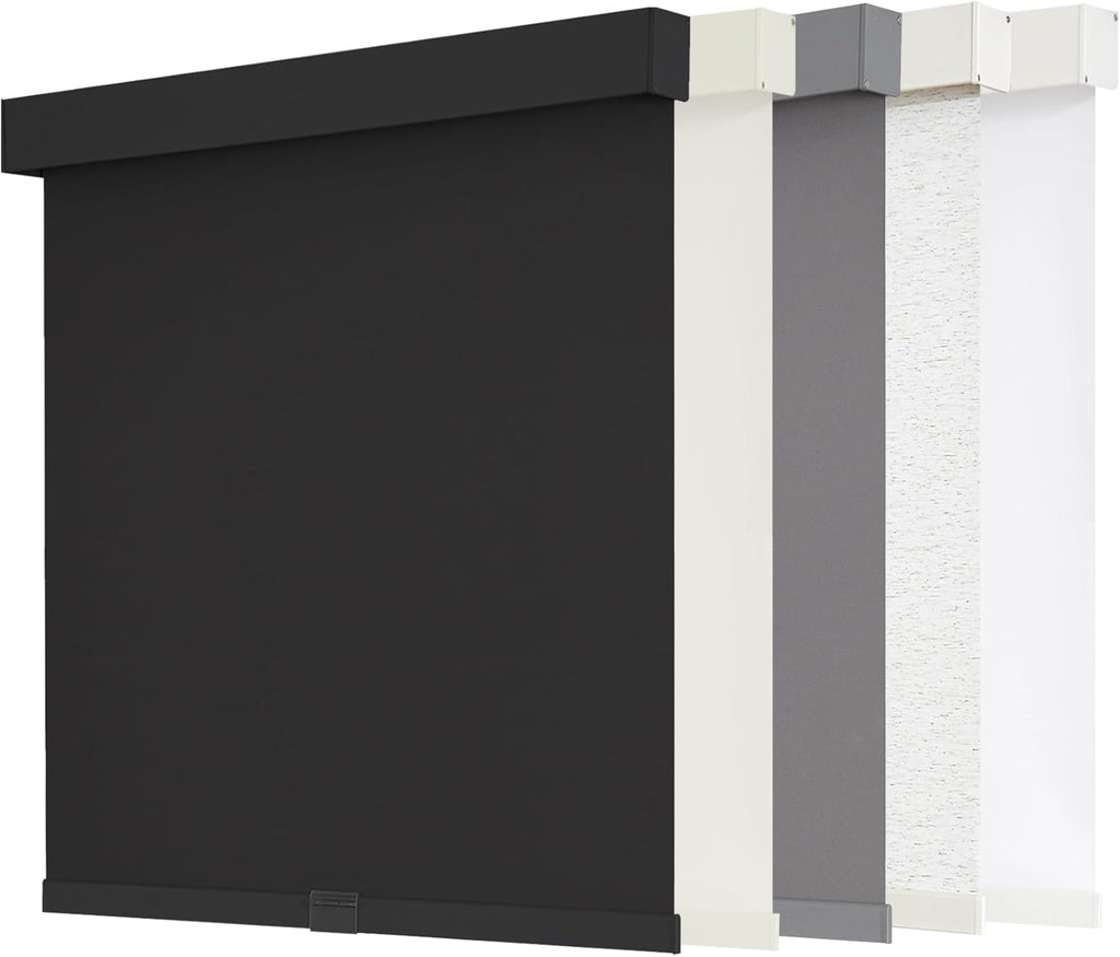 Cordless Blackout Roller Shades, 21" W x 72" H, Black