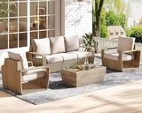 3-Piece Rattan Outdoor Patio Furniture Set for Backyard, Garden & Porch