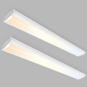 3CCT 3000K/4000K/5000K Adjustable LED Wraparound Light, 4FT 40W LED Shop Lights, Low-Profile Flush Mount Ceiling