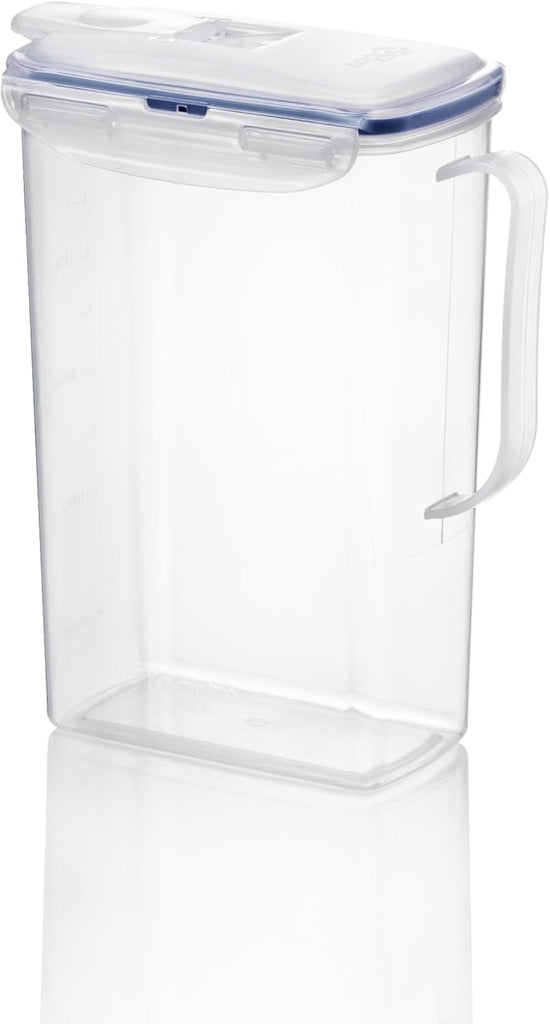 Aqua Fridge Door Water Jug | Clear Pitcher | BPA Free Plastic Pitcher with Lid | 2 Quart Pitcher with Lid for Water