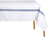 Blue Cotton Tablecloth, Farmhouse for Rectangle, Linen Rectangular Navy Blue Table Cover, Rustic Cou