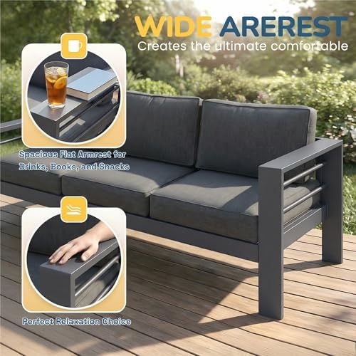 Aluminum Outdoor Patio Furniture Set - Conversation | All-Weather Resistant for Patio, Garden & Porch