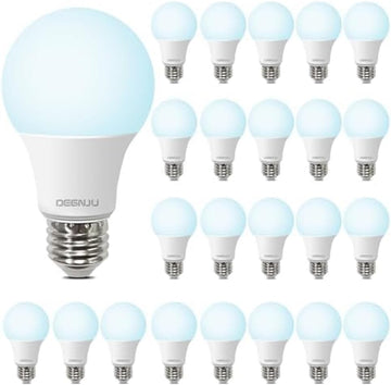 LED Light Bulbs Daylight 5000K, 60 Watt Equivalent LED Bulbs, A19 Standard Bulbs, 800 LM, 15000 Hours, E26 Base, Non (24 Pack)