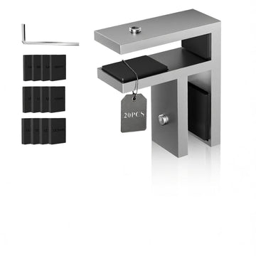 20 Pack T316 Railing Glass-to-Glass Clamp, 90° Corner Glass Bracket