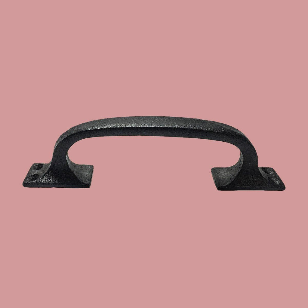 Black Wrought Iron Cup Bin Pull Cabinet Drawer Handle 6 in