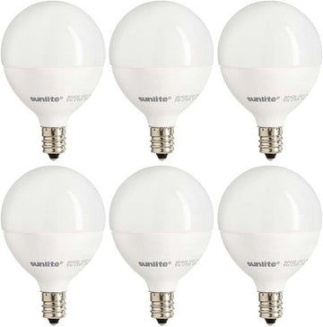 G16.5 Light Bulb LED, 5W (40W Equiv.), 350 Lumens, Dimmable, Type G Globe Shape E12 Candelabra Base, Short Bulbs (6 Count)