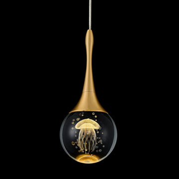 LED Pendant Light Kitchen Island Jellyfish Crystal Pendant Lights Dimmable Gold Modern Hanging Light for Bedroom
