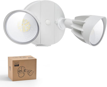 Dusk to Dawn 44W 3500LM LED Security Flood Lights Outdoor, 5000K Daylight, Wet Location, Dual Adjustable Heads