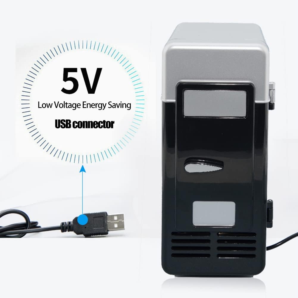 Mini Fridge for Bedroom, Portable Low Noise USB Fridge Cooler Single Can Car Refrigerator for Skincare, Beverage, Food