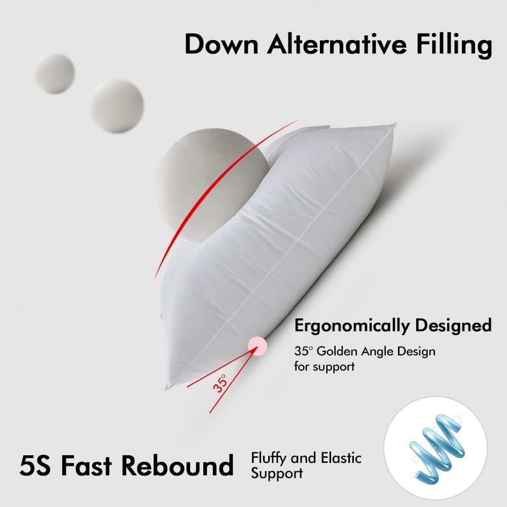 20x20 Pillow Inserts,Down Alternative Throw Pillows - Set of 2