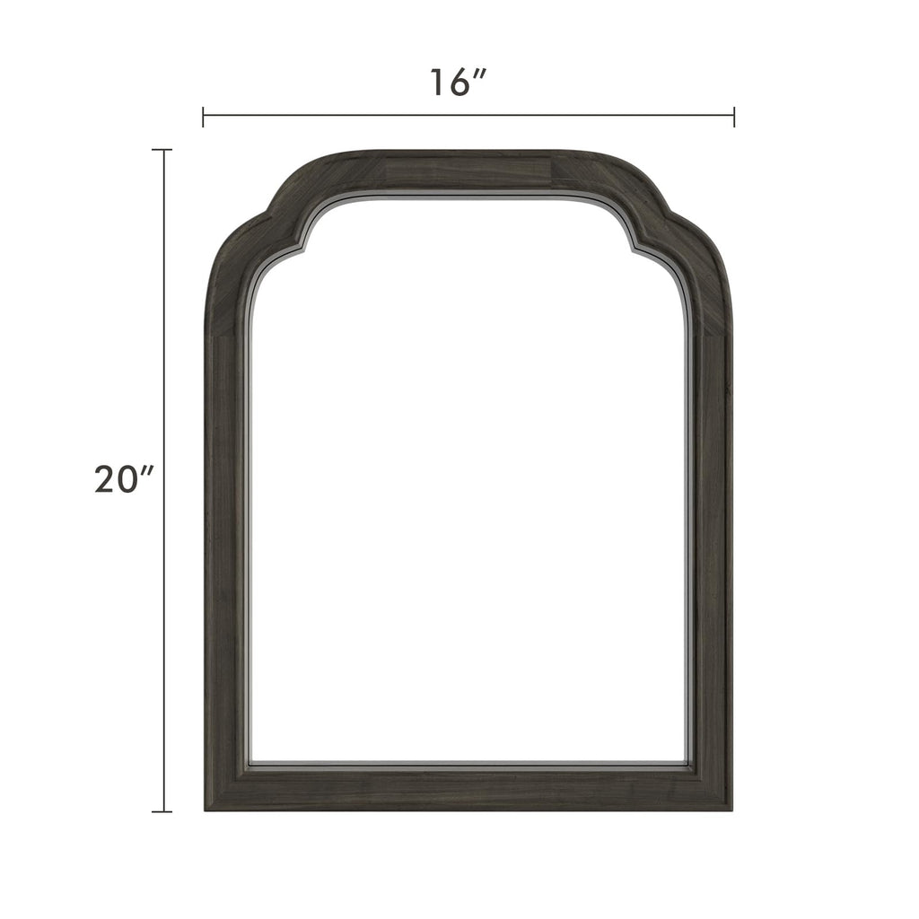 Wood Bathroom Mirrors for Wall Mounted, Rustic Solid Wood Frame Wall Mirrors Decorative Vanity, Arch Scalloped
