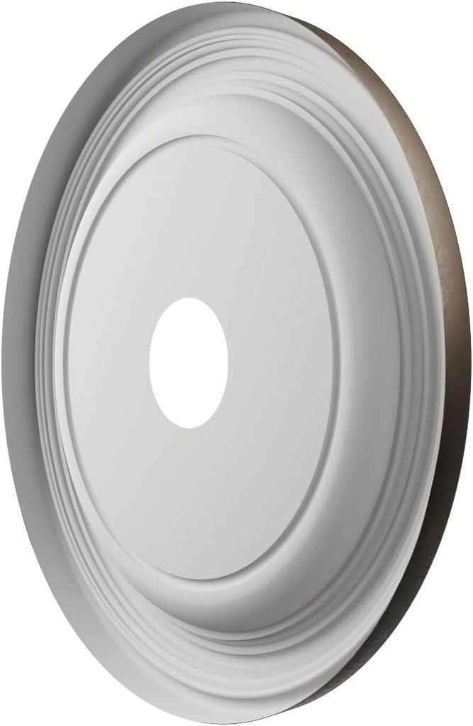 19"OD x 3 1/2"ID x 1 1/2"P Traditional Thermoformed PVC Ceiling Medallion (Fits Canopies up to 11 1/2"), Metallic
