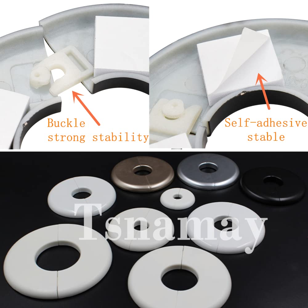 0.86" Wall Split Flange Round Escutcheon Plate Pipe