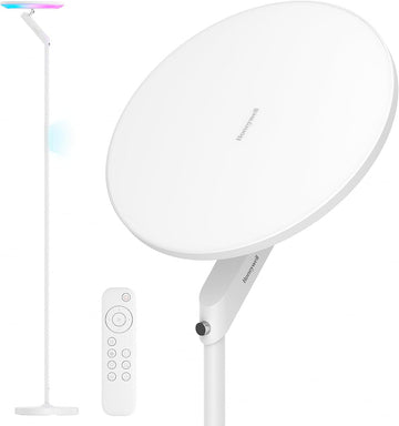 3000LM LED Floor Lamp, Torchiere Floor Lamps with Remote Control, F2 Sunturalux 40W Eye-Caring Readi