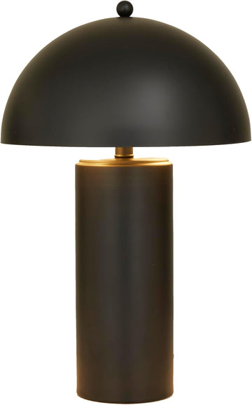 79 Metal Room Accent Lamp Table Lamp with Dome Shade, Lamp 14" x 14" x 22", Black