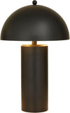 Deco 79 Metal Room Accent Lamp Table Lamp with Dome Shade, Lamp 14" x 14" x 22", Black