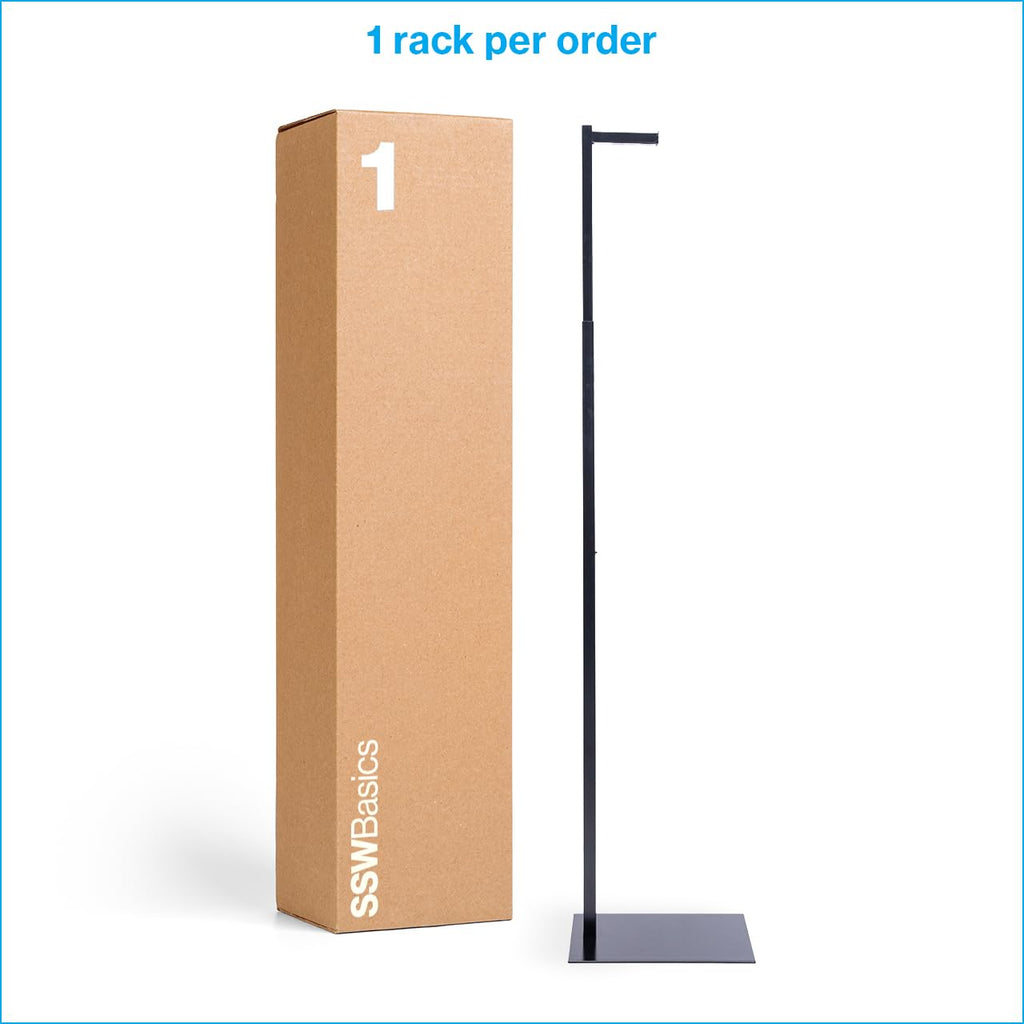 Black Costumer Stand, Adjustable Clothes Rack for Hanging Clothes