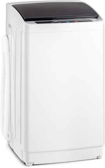 17.8LBS Portable Washing Machine, Full-Automatic Electric Laundry Machine with Stainless Steel Drum, Compact Washer