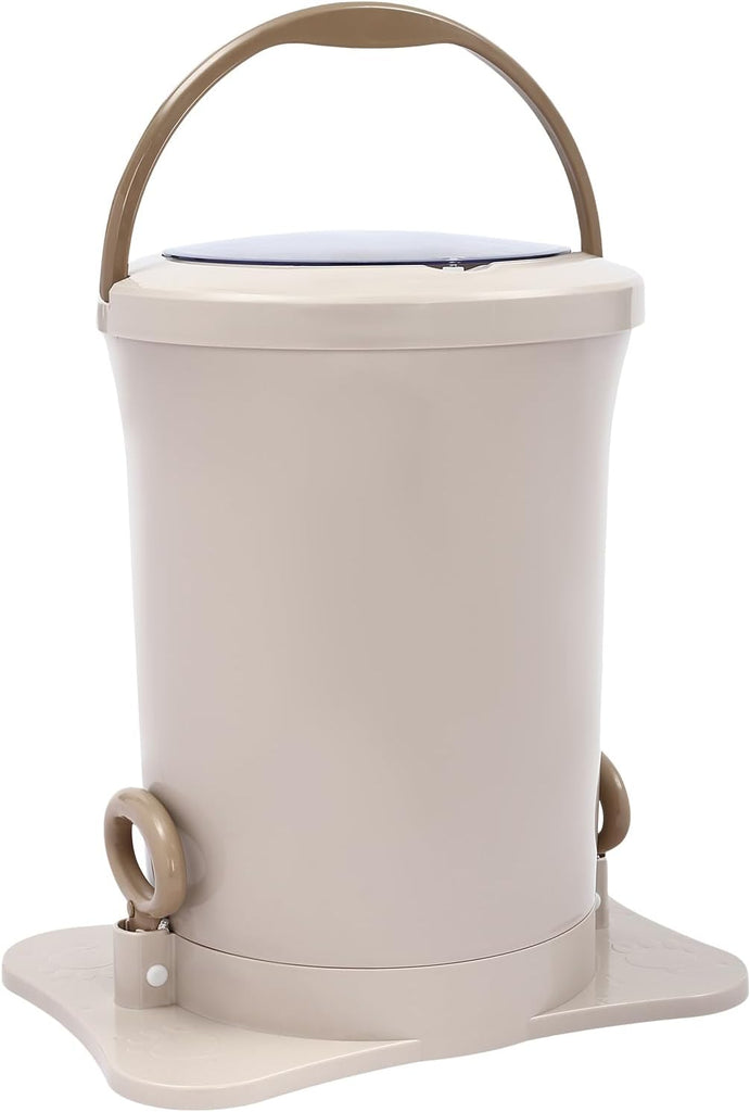 Manual Spin Dryer, Portable 3 Gallon Compact Clothing Dehydrator, Non Electric Foot Mini Laundry Machine with Clear