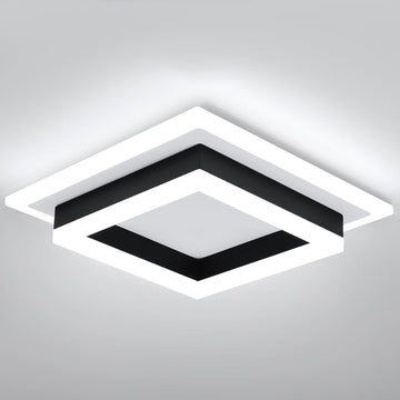 32W Modern LED Ceiling Light, Small Flush Mount Light Fixture, 6500K Cold White Ceiling Lamp, Square Hallway Lighting