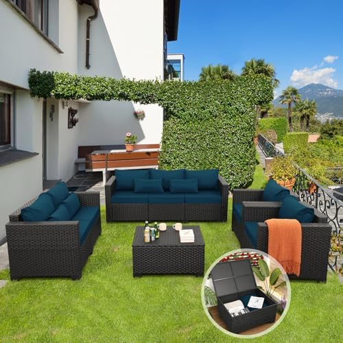5-Piece Outdoor Patio Furniture Set | Peacock Blue for Patio, Garden & Porch